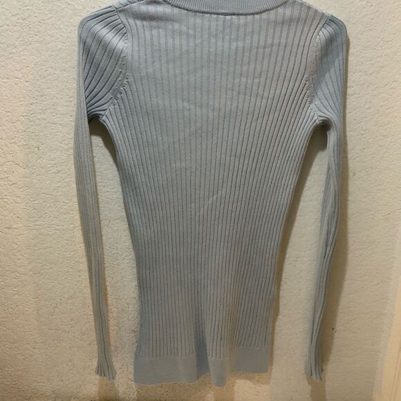 Athleta Glacial Blue Lincoln Park Ribbed Crew Neck Side Slit Sweater XXS - Picture 6 of 8